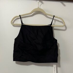 Reformation Elegant Black linen Crop Top